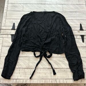 Brandy Melville black wrap top